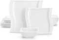MALACASA Ivory White Dinnerware Set, 12 Pieces by MALACASA