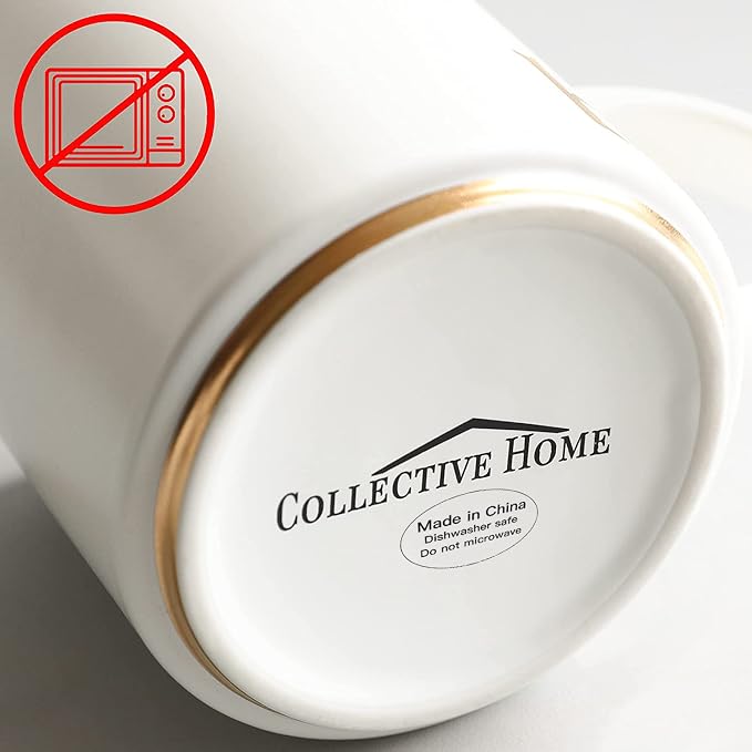 COLLECTIVE HOME Ceramic Coffee Mug, 15 oz Monogram Cup - Image 9