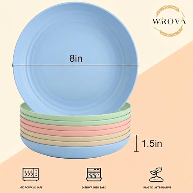 Wheat Straw Plates Sets for 8 - Image 2