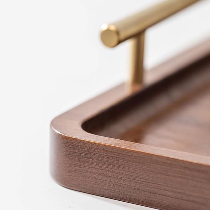 Bamboo Serving Tray with Gold Handles, Large | Food Tray - Image 5