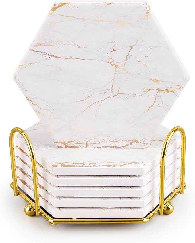 Marble Coasters for Drinks Absorbent by Geichan