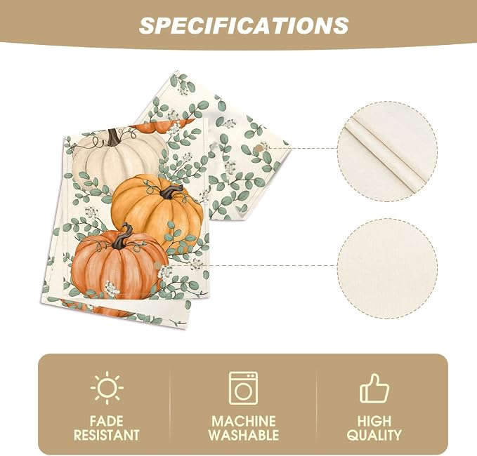 Artoid Mode 210 GSM Fall Table Runner 13x120 Inch Home Party Decor | Orange - Image 5