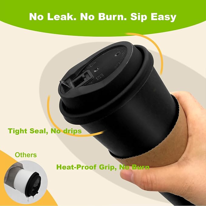 100 Pack 16 oz Disposable Coffee Cups - Image 5