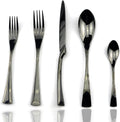 JASHII 18/10 Stainless Steel 20 Piece Mirror Polished Black Flatware Set by JASHII