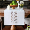 ARTABLE Off White Farmhouse Fabric Table Runner Finished Edge 16 x 104 Inch | by ARTABLE