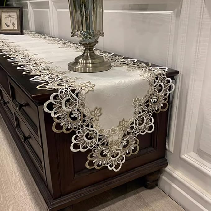 Sandweek Macrame Table Runners for Party, 70inch Table Runner Lace Floral by Unknown