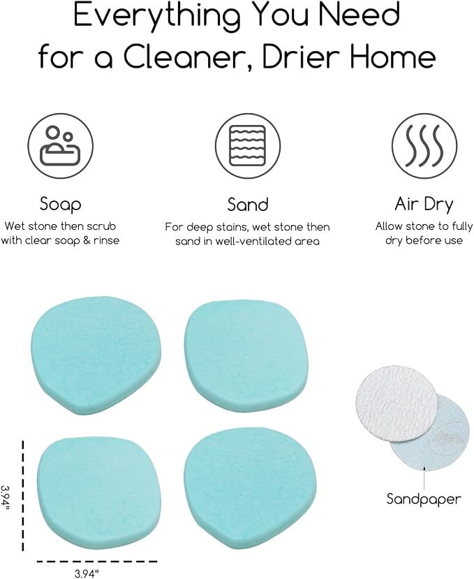 Diatomaceous Earth Coasters, Heat-Resistant, Modern Stone Design, Dark Gray - Image 2