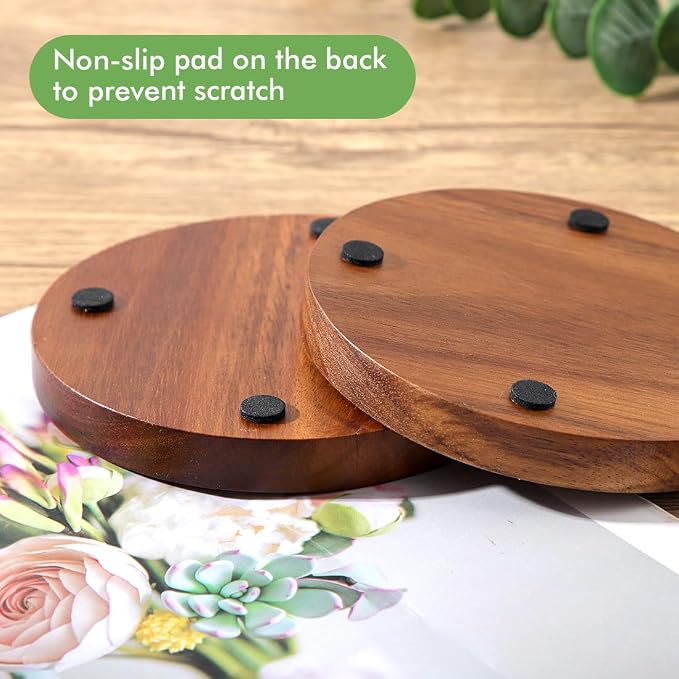 WLWNWFT Wood Cork Coasters for Drinks Absorbent - Image 5
