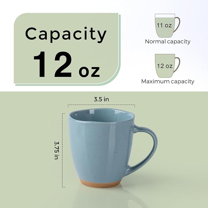 AmorArc 12oz Coffee Mugs, Ceramic Coffee Mugs set of 4 - Image 2