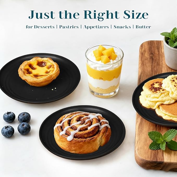 5.7 Inch Dessert Plates Set of 8, Unbreakable Wheat Straw Plate Appetizer Plates - Image 5