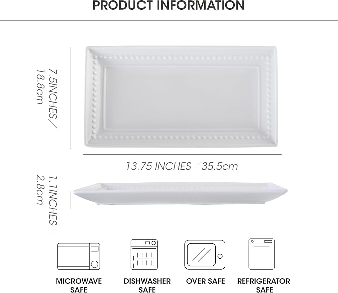 14 inch Ceramic Serving Platter - Image 3