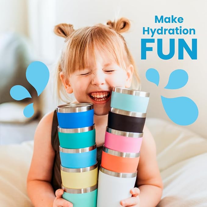 CUPKIN Toddler Tumblers, The Original 12 oz Stackable Stainless Steel Cups - Image 4