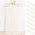 8 Pack Ivory White Cheesecloth Table Runner Rustic Gauze Centerpiece | by MLMC