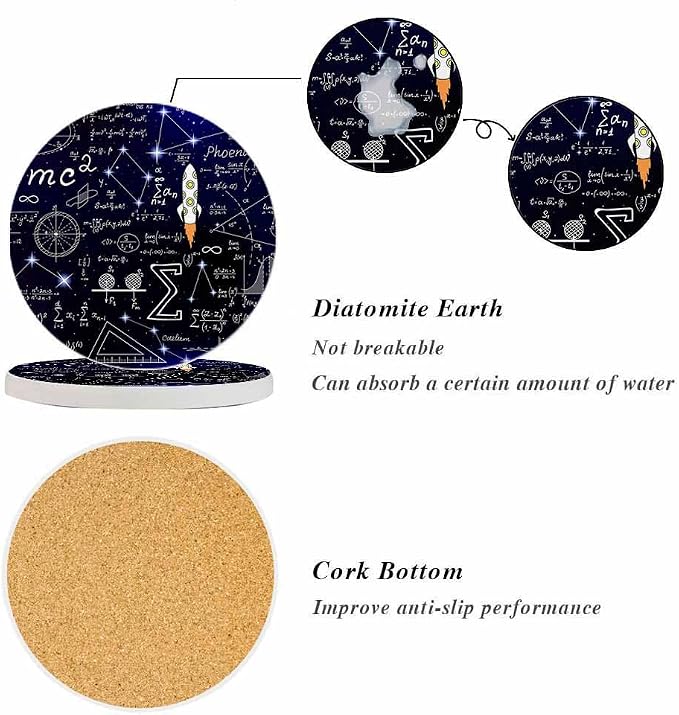 oFloral Physics Formula Coasters - Image 4