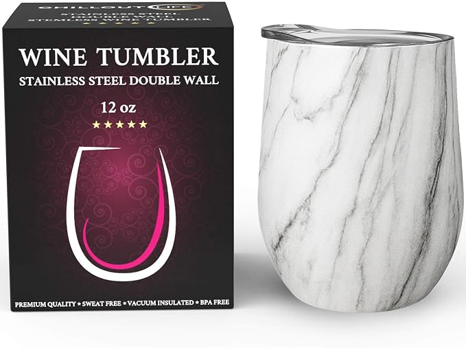 CHILLOUT LIFE 12 oz Stainless Steel Wine Tumbler - Image 2