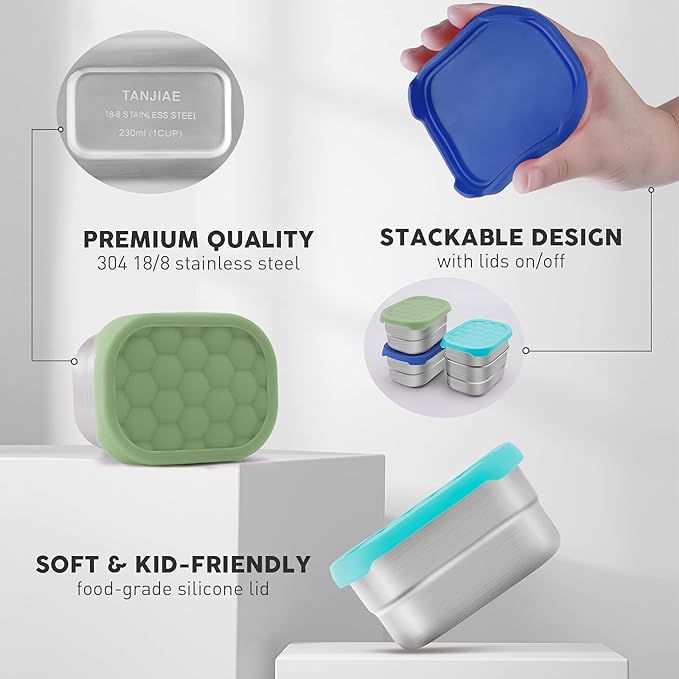 Small Stainless Steel Snack Containers - Image 3