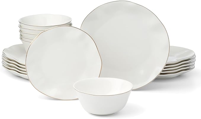 Lenox Blue Bay White Porcelain 18-Piece Dinnerware Set by Lenox