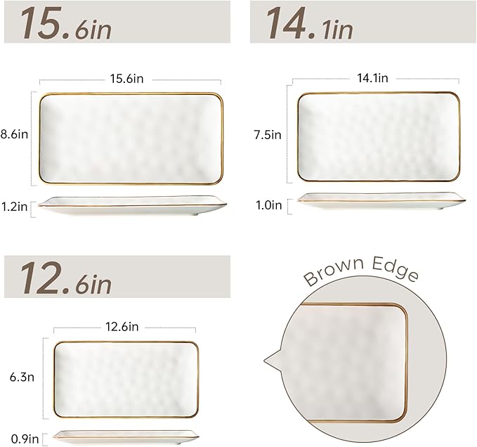 Ceramic Rectangle Serving Platter - Image 2
