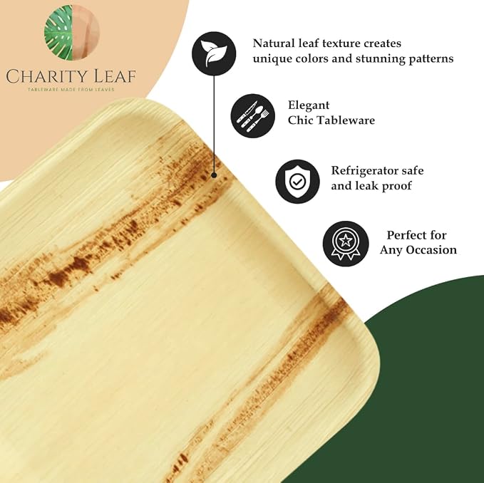 Disposable Bamboo 15" x 10" Trays Bamboo Serving Platters, Disposable Boards - Image 5