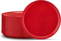 PLASTICPRO 30 Pack 6.3'' Christmass Plates Red Plastic Party Plates Edge by PLASTICPRO