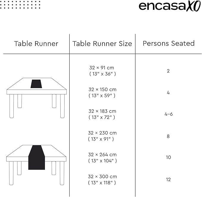 Encasa XO Table Runner, Woven Cotton Dining Runner 13"x120" Franca Orange - Image 7