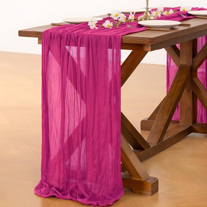 Cheesecloth Table Runner Summer Boho Wedding Birthday Party Home Decor | Hot - Image 5