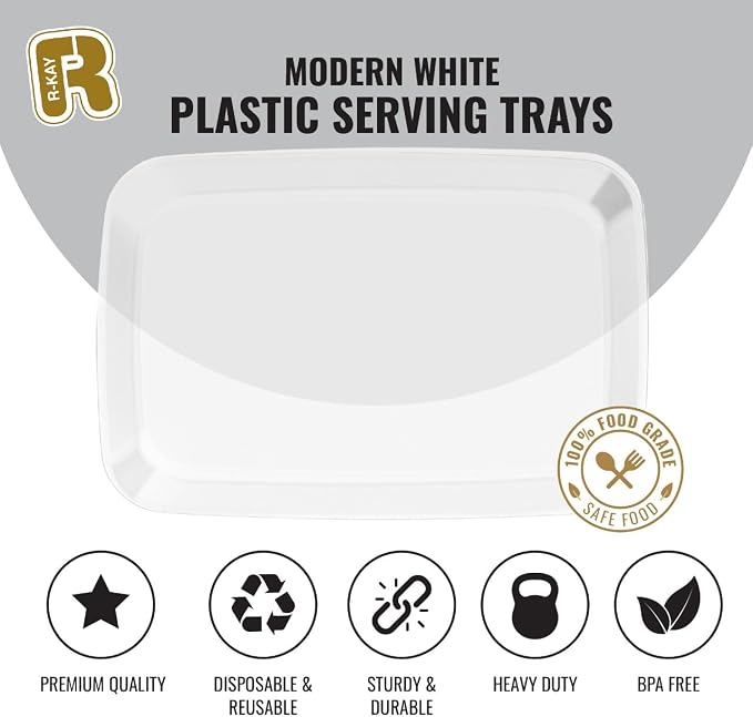 R-kay 6 Pack Clear Plastic Serving Trays - Image 5