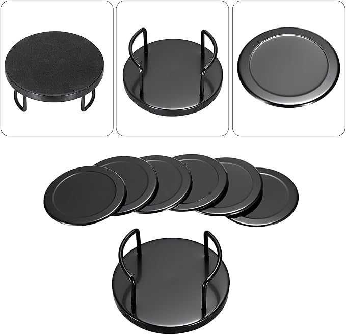 JUXYES Set of 6 Stainless Steel Metal Round Coaster - Image 5