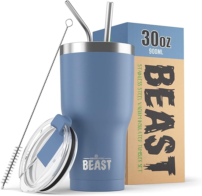 Beast 30 oz Tumbler Stainless Steel Vacuum Insulated Coffee Ice Cup Double Wall by GreensSteel