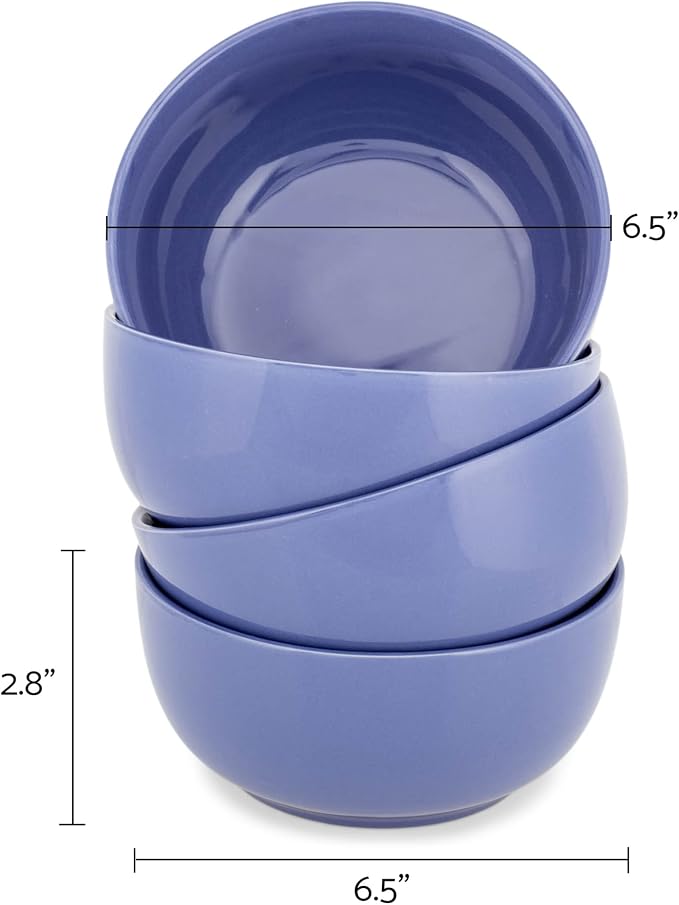 Elanze Designs Bistro Glossy Ceramic 6.5 inch Dinnerware Bowls Set of 4 - Image 3