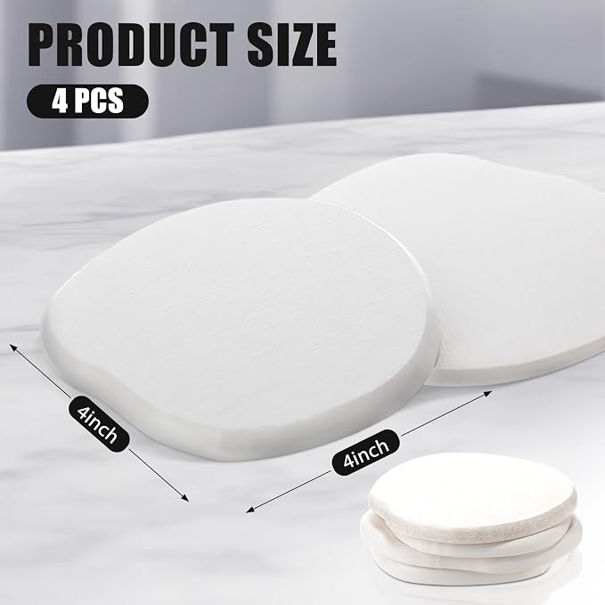 Diatomaceous Earth Coasters Set of 4，Cool Absorbent Quick-Dry Drink Coasters - Image 2