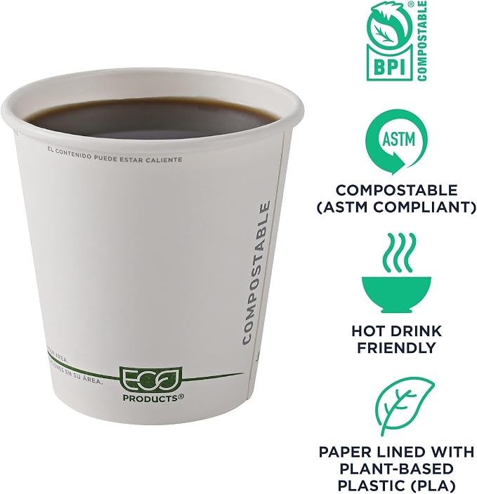 ECO PRODUCTS GreenStripe Disposable Paper Hot Cups, 10 oz, Paper To-Go Cups - Image 4
