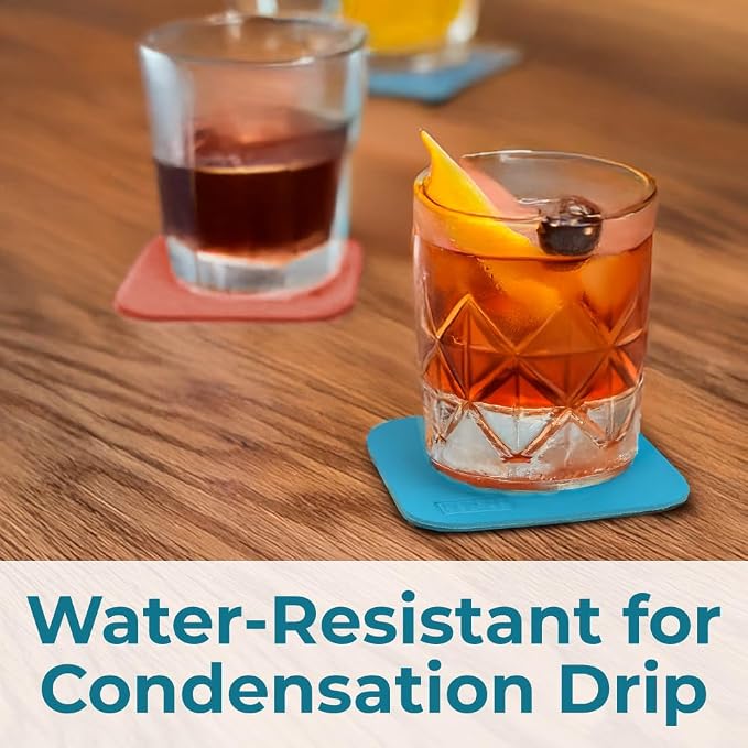 BLACK+DECKER Square Coasters Set of 4, Water-Resistant, | Coasters - Image 6