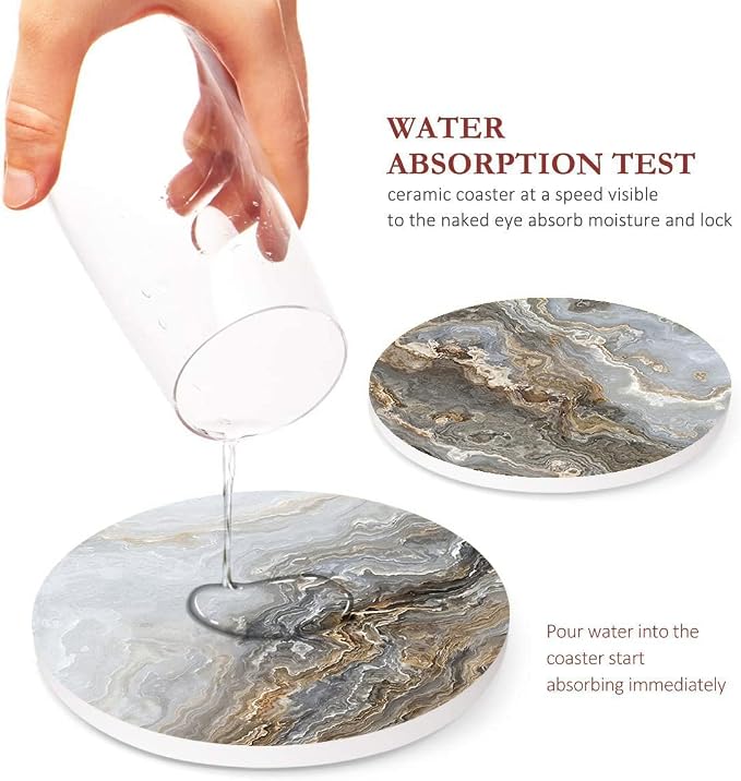 Coasters for Drinks, Ceramic Stone - Image 3