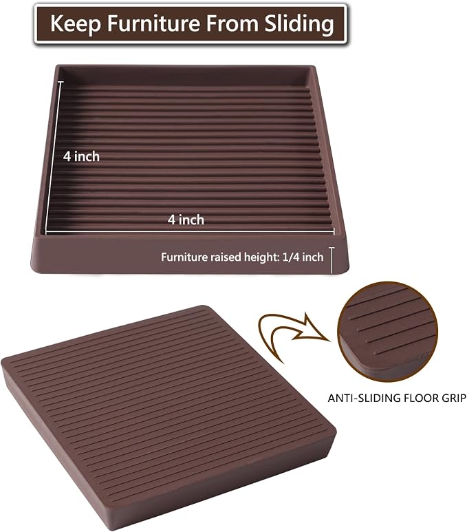 Jayen Non Slip Furniture Caster Cups Coasters Pads - Image 6