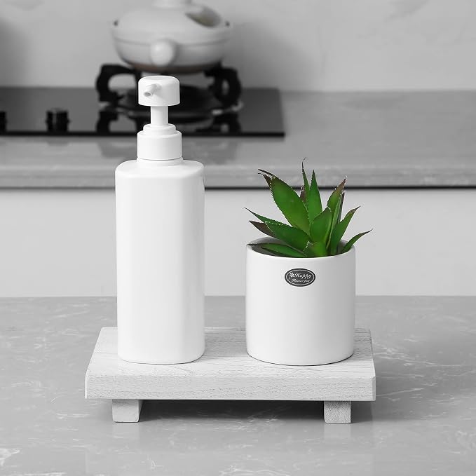 Wood Bathroom Tray Farmhouse Decor Kitchen Soap Holder, Lightweight, Easy Clean - Image 7