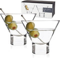 Viski Heavy Base Stemless Martini Glasses Set of 2, Crystal Cocktail Glasses by VISKI
