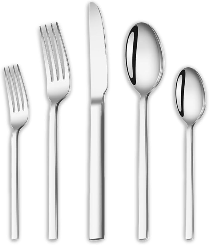 Silverware Set, 40-Piece Forged Flatware Cutlery Set Premium Stainless Steel by Unknown