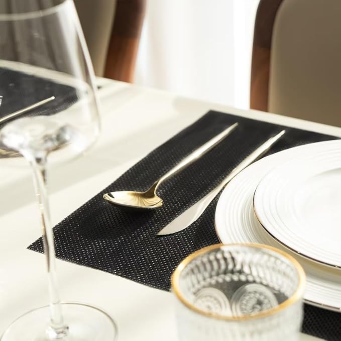Placemats Set of 12 Vinyl/Plastic Woven Place Mats - Image 6