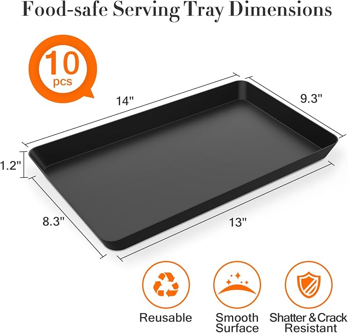 WOWBOX 10 pcs Serving Tray for Entertaining, Serving Platters for Snacks - Image 2