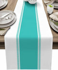 Stripes Teal Table Runners, Non Slip Farmhouse Table Runner Dresser Scarves 70 by Futuregrace