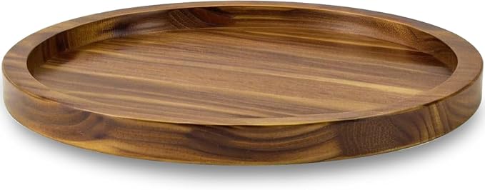 21" Acacia Wood Lazy Susan Organizer Kitchen Turntable by AUAM