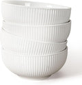 Ceramic Cereal Bowls 26 oz, Embossment Soup Bowls Set of 4, Dishwasher by Artena