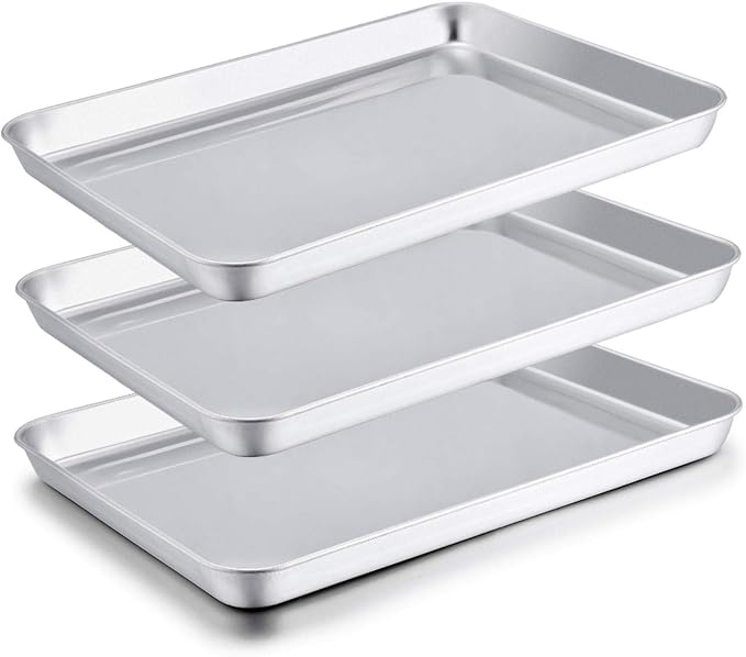 TeamFar Baking Sheets Set of 3, Non-Toxic & Healthy, Mirror Finish & Dishwasher by TeamFar