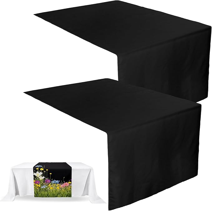 1 Pcs Black Sublimation Table Runners Blanks 36 x 72 Inch Polyester Table by Breling