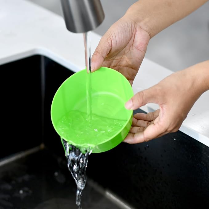 24-Pack Plastic Bowls 10 oz Microwave Dishwasher Safe Stackable | 6 vibrant - Image 4