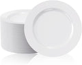 FOCUSLINE 100 Count White Plastic Plates 10 Inch, Disposable Heavy Duty Dinner by FOCUSLINE