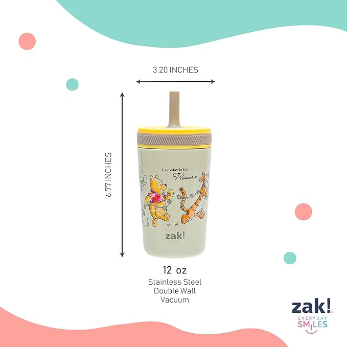 Zak Designs Disney Winnie the Pooh Kelso 12oz Leak-Proof Toddler Straw Cup | - Image 11