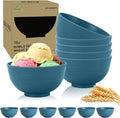 Wheat Straw Bowls Set of 6, Unbreakable 10 OZ Small Bowls Set by Perlapoc