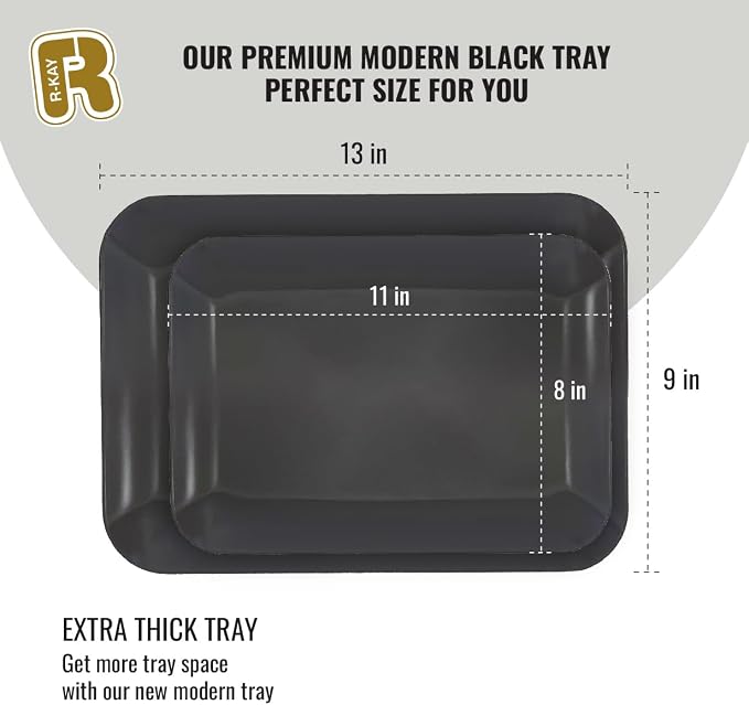 3 Pack Black Plastic Serving Trays - Image 6